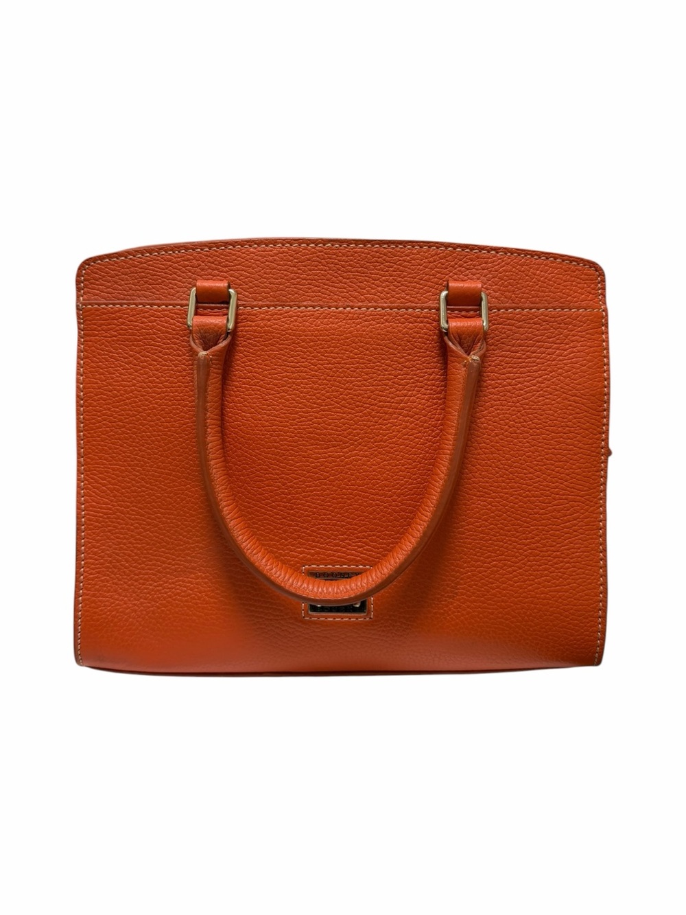 Dooney & Bourke Pebbled Orange Leather Satchel Handbag